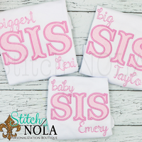 Personalized Biggest Big & Baby Sis Applique Shirt