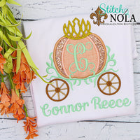 Personalized Pumpkin Carriage with Tiara Applique Shirt