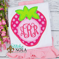 Personalized Strawberry Monogram Applique Shirt