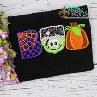 Personalized Halloween Boo Applique Colored Garment
