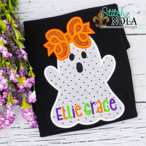 Personalized Halloween Ghost Applique Colored Garment