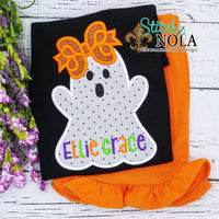 Personalized Halloween Ghost Applique Colored Garment