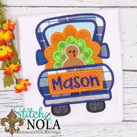 Personalized Turkey in Truck Applique Shirt
