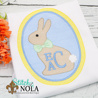 Personalized Easter Bunny in Oval With Monogram Sketch Shirt