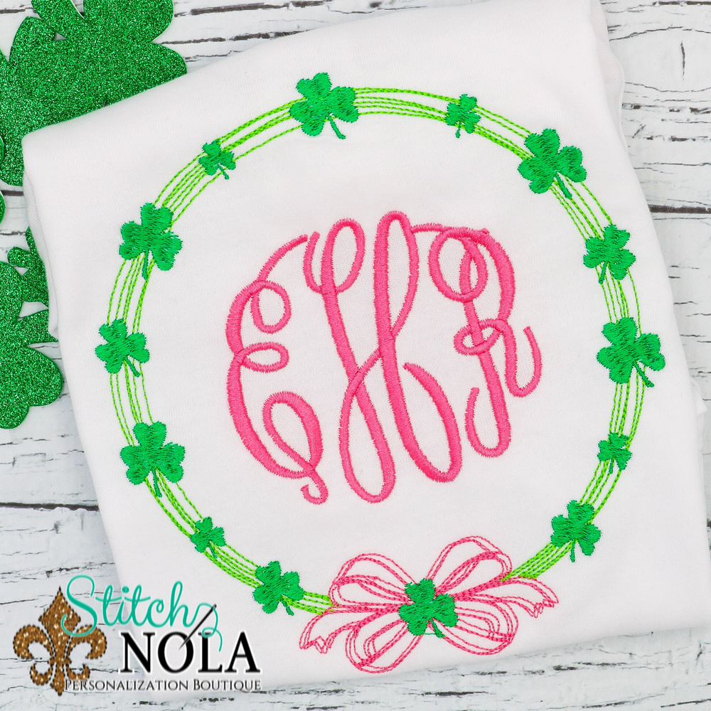 Personalized St. Patrick's Day Clover Wreath Sketch Shirt