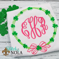 Personalized St. Patrick's Day Clover Wreath Sketch Shirt
