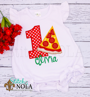 Personalized Birthday Pizza Appliqué Shirt
