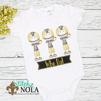 Personalized Football Player Trio With Banner Applique Shirt
