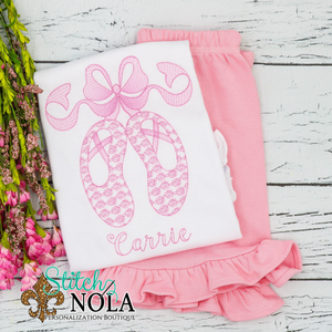 Personalized Ballet Slippers Sketch Shirt