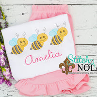 Personalized Bumble Bee Trio Sketch Shirt