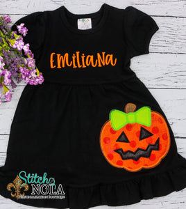Personalized Halloween Pumpkin Applique Colored Garment
