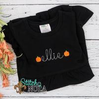 Personalized Baby Pumpkins With Name Sketch on Colored Garment