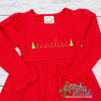 Personalized Christmas Dress on Colored Garment
