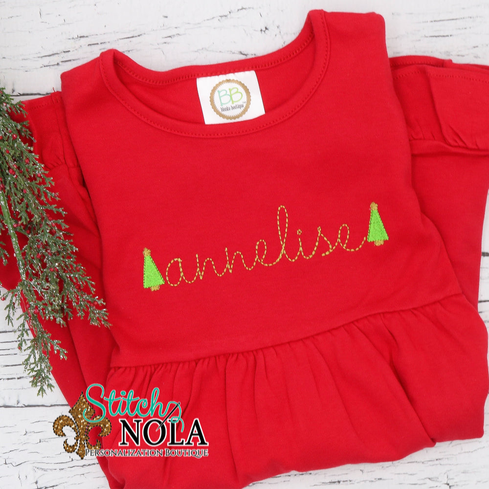 Personalized Christmas Dress on Colored Garment