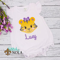 PERSONALIZED PURPLE AND GOLD TIGER SKETCH SHIRT