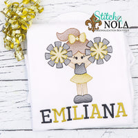 Personalized Black and Gold Cheerleader Sketch Shirt