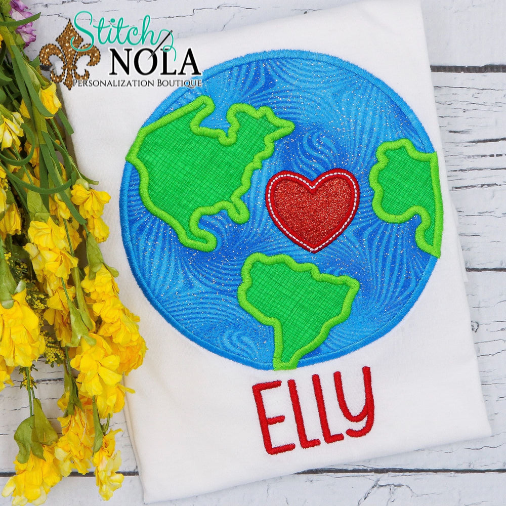 Personalized Earth Applique Shirt