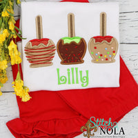 Personalized Candy Apple Trio Applique Shirt