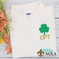 Personalized St. Patrick's Day Collared Shirt with Clover
