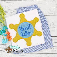 Personalized Sheriff Star Applique Shirt

