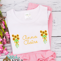 Personalized Sunflower Bunch Sketch Shirt