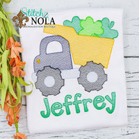 Personalized St. Patrick's Day Dump Truck with Clovers Sketch Shirt

