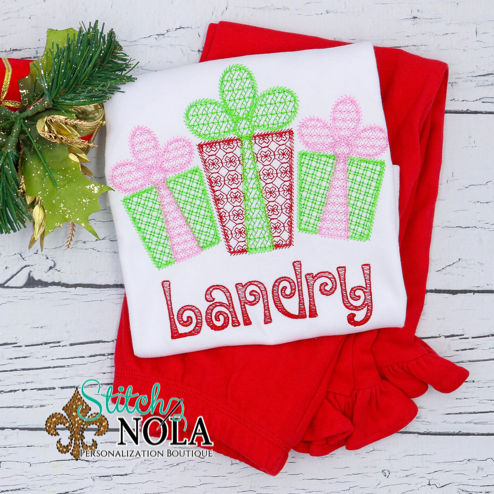 Personalized Christmas Presents Sketch Shirt