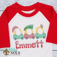 Personalized Christmas Coupe Trio Sketch Shirt