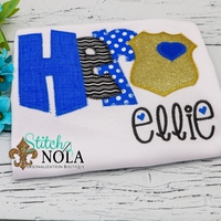 Personalized Police Hero Applique Shirt