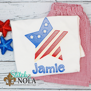 Personalized American Flag Star Sketch Shirt