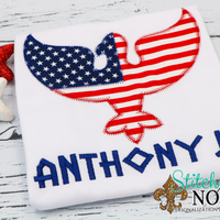 Personalized American Flag Eagle Applique Shirt