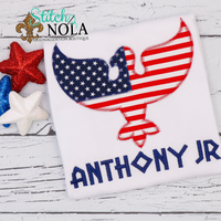 Personalized American Flag Eagle Applique Shirt