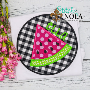 Personalized Watermelon on Circle Applique Shirt
