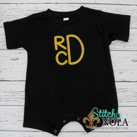 Personalized Baby Monogram Sketch on Colored Garment
