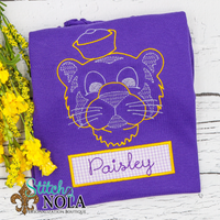 Personalized Vintage Tiger with Name Banner Colored Garment
