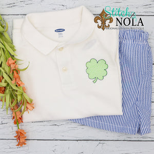 Personalized St. Patrick's Day Collared Shirt with Clover