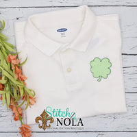 Personalized St. Patrick's Day Collared Shirt with Clover
