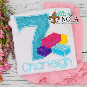 Personalized Birthday Block Appliqué Shirt