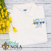 Personalized Train with Monogram Collared Shirt
