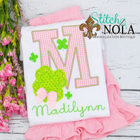 Personalized St. Patrick's Day Alpha with Bow Appliqué Shirt