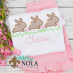 Personalized Hopping Easter Bunnies Sketch Shirt