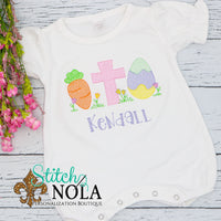 Personalized Easter Cross Carrot & Egg Sketch Shirt
