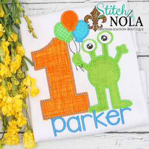Personalized Birthday Monster Appliqué Shirt