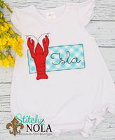Personalized Crawfish With Banner Applique Shirt
