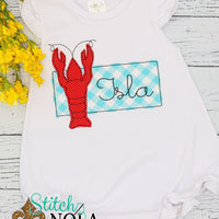 Personalized Crawfish With Banner Applique Shirt