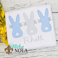 Personalized Easter Bunnies With Whiskers Trio Sketch Shirt
