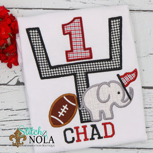 Personalized Birthday Red and Black Football Appliqué Shirt