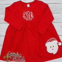 Personalized Santa Appliqué on Colored Garment