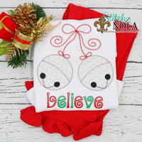 Personalized Christmas Jingle Bells Believe Sketch Shirt