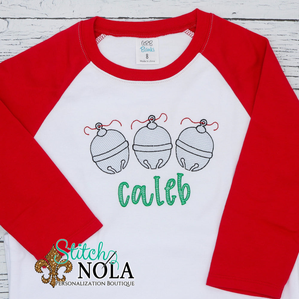 Personalized Christmas Jingle Bells Trio Sketch Shirt